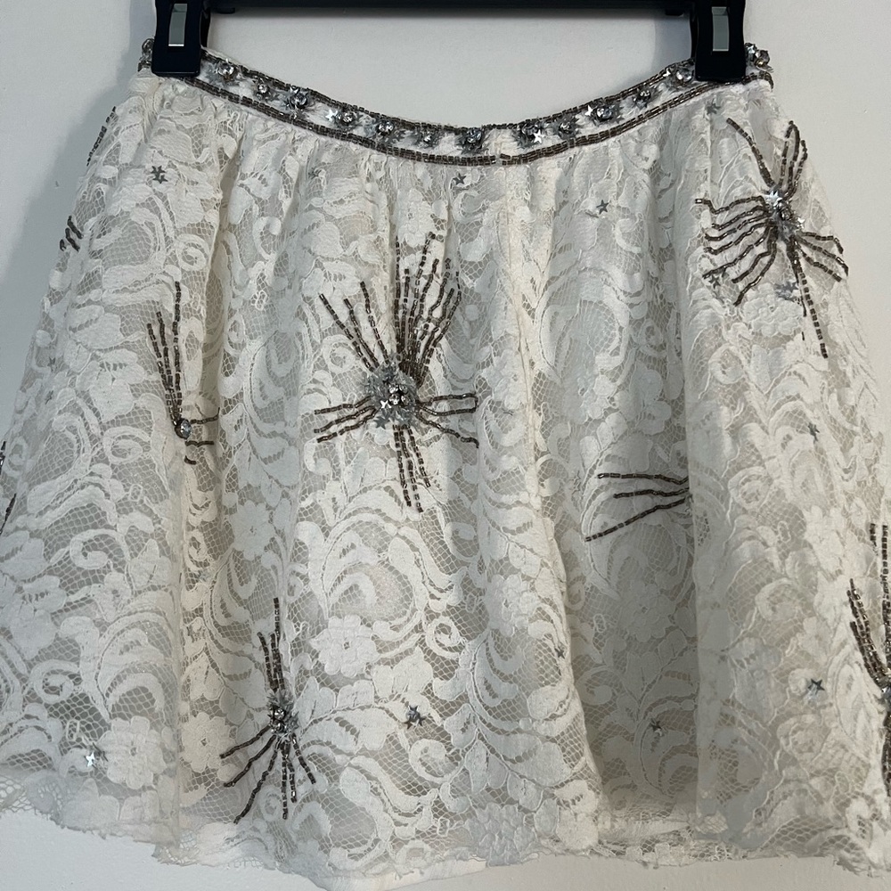 LoveShackFancy White Sparkle Skirt